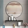 Modern Round Wall Mirror Aluminium Frame 969RB - 60CM Black