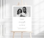 White Black Minimalist Wedding Welcome Sign