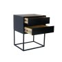 Kilimanjaro Black Side Table Two Drawer With Hidden Handles