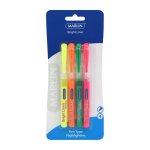 Marlin Bright Liners Pen Type Highlighter 4'S Assorted Colours Pack Of 12