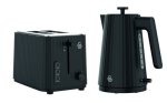Swan - Cool Touch Wave Kettle & 2 Slice Toaster Set Black