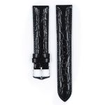 Crocograin Bonded Leather Watch Strap In Black - 16MM