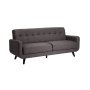 - Luna Fabric 3 Seater Couch - Dark Grey/dark Leg