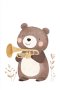 Bear With Trumpet - Wall Art Print - A1