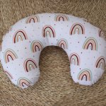 Feeding Pillow Cover Boho Dot Rainbow Sage Rust And Beiges Set