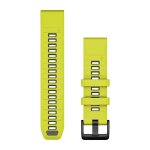 Garmin Quickfit 22MM - Amp Yellow graphite Silicone Band
