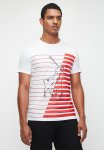 Polo Aiden Striped Short Sleeve Colourblock Tee - White