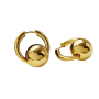 Tone Ball Hoop Earrings - Gold And Silver