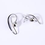Celeste Hoop And Ball Stainless Steel Earrings - Silver