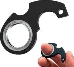 Black Keychain Spinner Fidget Ring Toy Keychain Spinner Fidget Ring Metal Key Chain Ring Type Toy For Man Women And Kids Fidget