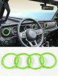 Savadicar Light Green Interior Accessories - Ac Air Vent Trim Ring Cover For 2018-2023 Jeep Wrangler Jl Jlu 4XE & Gladiator Jt -