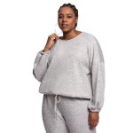 Donnay Plus Size Casual Cut & Sew Drop Elastic Detail Top - Grey