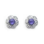 Silver Tone Flower Shaped Earrings