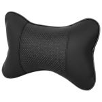 Pu Leather Head Rest Neck Pillow - Black