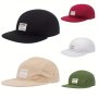 5 Panel Snapback Hat Label Patch Solid Color Golf Baseball Cap Lightweight Simple Casual Sun Hats For Women & Men