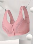 Solid Front Button Bralette Bra Comfy & Breathable Full Coverage Wireless Intimates Bra Women's Lingerie & Underwear