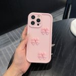 Pink Bamboo Phone Case With Cute Butterfly Accessories