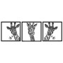 Funky Giraffe Set Of 3 - Overall Size 1000 X 300MM Powder Coated Matt Black