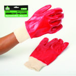 Glove Work Double Dip Red Pvc Knit Wrist
