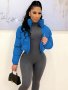 Zip Up Solid Parka Casual Long Sleeve Winter Warm Outerwear Women's Clothing