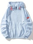 Men's Astronaut Graphic Print Hooded Tops Sun Protection Jacket Outwear