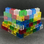 40PCS BAG Small Bricks Transparent Clear Brick 1X2 Building Block Classic Bulk Parts Accessories Toys For Children Halloween Chr