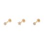 Goldair Gold Flower Stud Flat Back Earring Pack