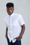 Linen Shirt Short Sleeve - White - XXL White