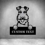 Fox Terriers Wire With Custom Text - 300MM Grey
