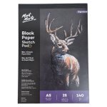 Black Paper Sketch Pad A5 25 Sheets