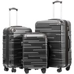 Coolife Hardside Luggage 3 Piece Set With Tsa Lock Spinner Wheels Telescopic Handle Lightweight Travel Suitcases Grey 3 Piece Se