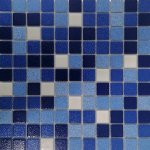 Glazed Porcelain Mosaic Tiles Glow In The Dark Frozen Blue