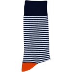 Clicks Trendy Socks Navy Stripe With Orange 7-11