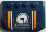 Parts Wedge 4 X 6 X 2 3 Triple Curved With Orange And White Stripes And 'gear' Pattern Sticker 52031PB121
