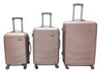 Smte 3 Piece Hard Outer Shell Luggage Set Rose Gold With Keychain