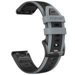 Elite 22MM Easyfit Two-tone Stripe Series Watch Strap For Garmin - Black grey