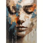 Chic Unframed Canvas Art Print - Contemporary Female Portrait Perfect For Bedroom Living Room Or Office Decor Versatile Indoor W