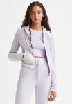Velour Zip-through Hoodie - Light Purple
