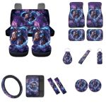 Widea Horse Rose Car Seat Covers Set For Women 17 Pcs Car Seat Covers Set With Auto Floor Mats Vehicle Steering Wheel Wrap+seatb