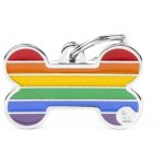 Myfamily Rainbow Big Bone Pet Id Tag Waggs Online Pet Shop