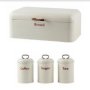 Gold Handle Bread Bin And Canister Set