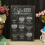 Wall Art - Coffee Menu Sheet Metal Drawing Metal Painting Tin Cafe Wall Tavern P Sign - Coffee Menu Wall Decor Vintage Accessories Signs