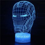 Iron Man Helmet Rgb Cracked Base Effect Night Light With 7 Color Options