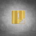 Caution Sign - Polished Brass
