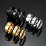 Chic Stainless Steel Ring With Beveled Edges & Smooth Finish - Hypoallergenic Fade-resistant Perfect For Casual Attire Or Giftin