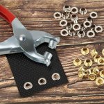 101PCS 1 4IN 6MM Grommet Tool Kit With 100 Metal Eyelets With Washers In Golden Fabric Leather Hole Eyelets And Grommets Punch P