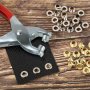 101PCS 1/4IN 6MM Grommet Tool Kit With 100 Metal Eyelets With Washers In Golden Fabric Leather Hole Eyelets And Grommets Punch Pliers Diy Tarp