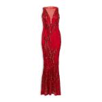Red Sequins Illusion Dress