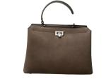 Chrisbella Top-handle Bag With Scarf- Brown