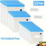 22PCS Reusable Sous Vide Bags Vacuum Sealer Bags Sealed Food-grade Household Packaging Bags Reusable Vacuum Food Storage Bags Wi